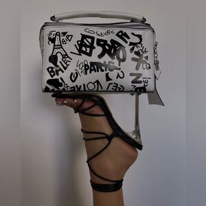 Ego Sunbathe Square Toe Lace Up Clear Perspex Heel In Black Faux Leather